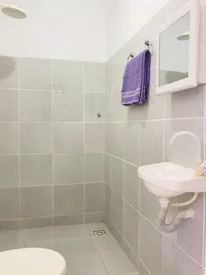 Uma casa de banho em La casita lilás