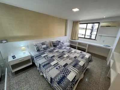 Uma cama ou camas num quarto em Particular Blue Tree Towers Beira Mar