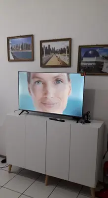 Uma televisão e/ou sistema de entretenimento em Apartamento por temporada