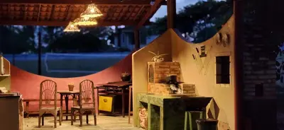 Uma área de estar em Sítio SPA Céu De Verdade , Praia de Barra Nova , Ceará
