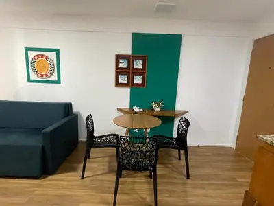 Uma área de estar em Flat no Coração do Meireles - Apto 402