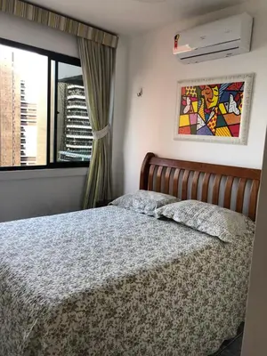 Uma cama ou camas num quarto em Excelente apartamento!!! Imperdível!!!