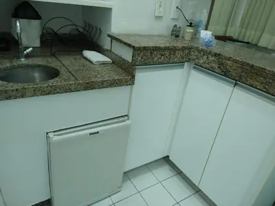 A cozinha ou kitchenette de Flat Frente Mar 4 hospedes401