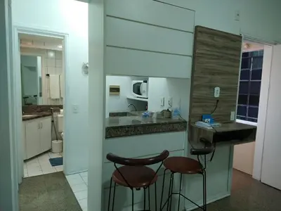 A cozinha ou kitchenette de Flat Frente Mar 4 hospedes401