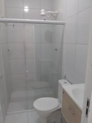 Uma casa de banho em Casa do Bruno - Apartamento terreo - 1 - Terra - Quarto e sala com cozinha americana na praia do preá-CE