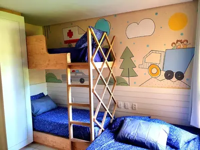 Uma ou mais camas em beliche num quarto em Vg Sun Cumbuco B2 105