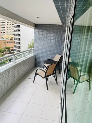 Uma varanda ou terraço em Beach Class Fortaleza by AM
