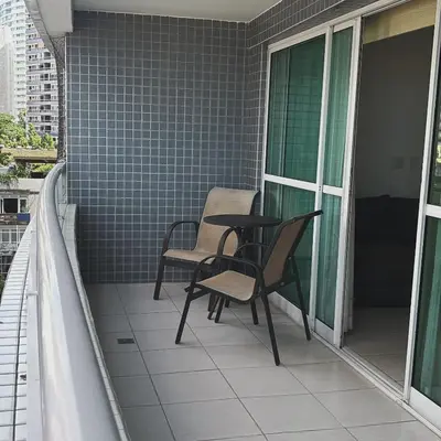 Uma varanda ou terraço em Beach Class Fortaleza by AM
