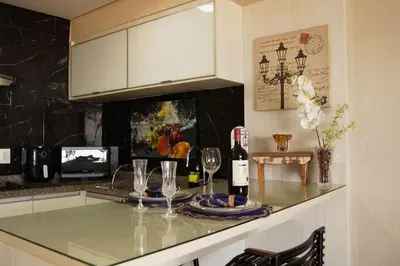 A cozinha ou kitchenette de Beira Mar Fortaleza Landscape Luxo