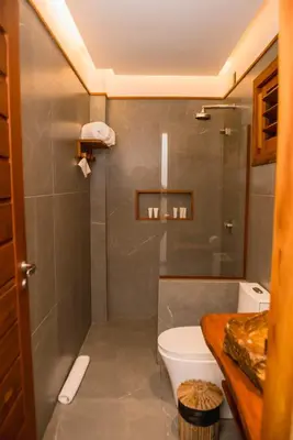 Uma casa de banho em Carlore Hotel Taíba