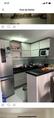 A cozinha ou kitchenette de Apartamento com toda mobília nova de frente para o mar praia de iracema