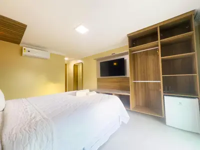 Uma cama ou camas num quarto em Star Palace Hotel Jeri