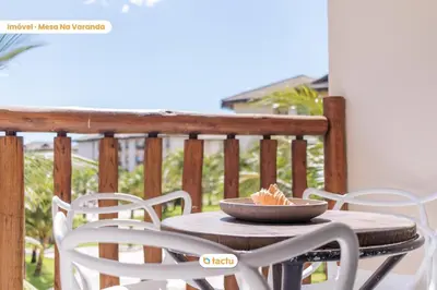Uma varanda ou terraço em Estúdio completo no VG Sun Cumbuco por Tactu