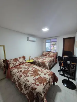 Uma cama ou camas num quarto em Apt pé na areia ao lado do Beach Park no Porto das Dunas