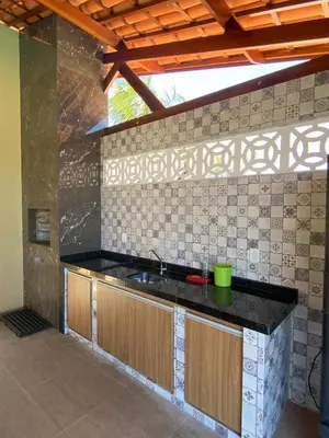 A cozinha ou kitchenette de Sítio Sossego - a 5 min da Praia das Fontes