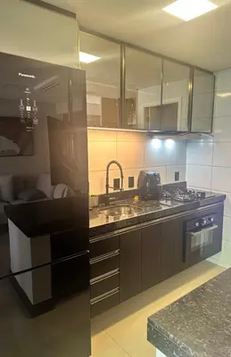 A cozinha ou kitchenette de Manhattan Beach Aquiraz Riviera
