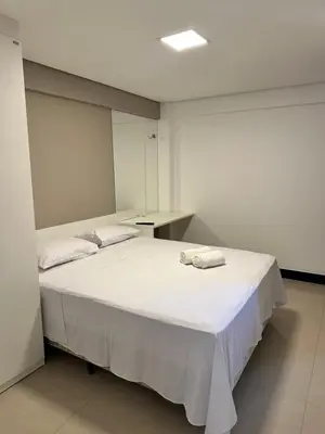 Uma cama ou camas num quarto em Manhattan Beach Aquiraz Riviera