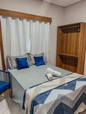 Uma cama ou camas num quarto em Chill House Praia do Preá-CE