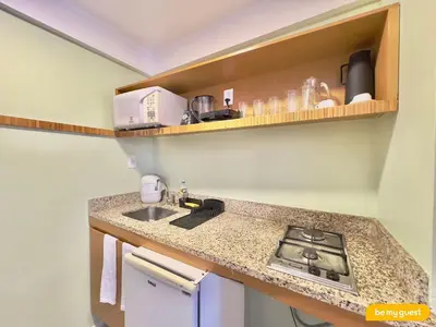 A cozinha ou kitchenette de Hotel na Beira Mar de Fortaleza