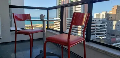 Uma varanda ou terraço em Flat à100m da Avenida Beira Mar