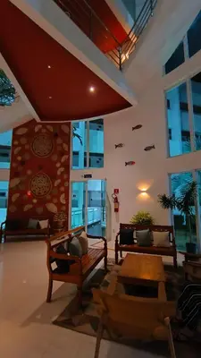 Uma área de estar em Apartamento Confortável - Porto das Dunas - Perto do Beach Park