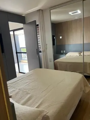 Uma cama ou camas num quarto em Flat Iracema Residence