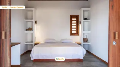 Uma cama ou camas num quarto em Casa Mutana Fortim Frente Mar Kiteplace