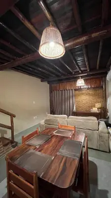 Uma área de estar em Apartamento Beira Mar Preá