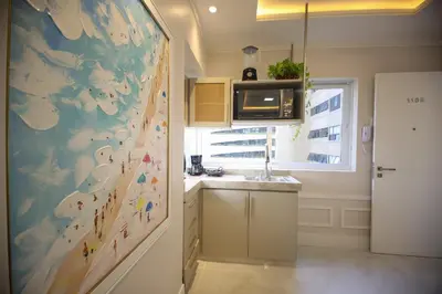 A cozinha ou kitchenette de Flat Beira Mar