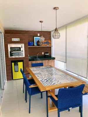 A cozinha ou kitchenette de Ap 3 suítes Nascente Golfville Resort próx Beach Park