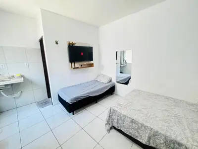 Uma cama ou camas num quarto em Ap Mobiliado no Campo dos Velhos