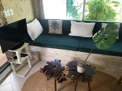 Uma área de estar em Casita Cumbuco