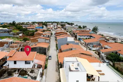 Uma vista do mar geral ou uma vista do mar a partir da casa de férias