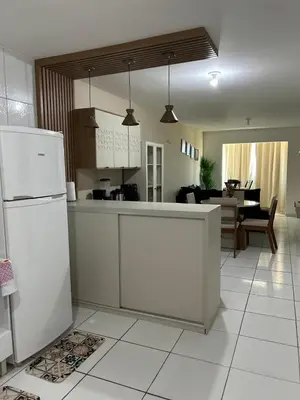 A cozinha ou kitchenette de Apto com Ar com vista para praia de Morro Branco - Fortaleza