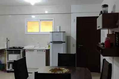 A cozinha ou kitchenette de Apt Casal Cumbuco Chico do Caranguejo 200 mt.
