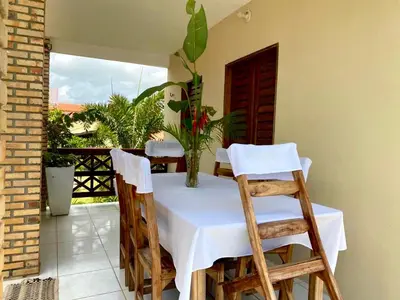 Uma varanda ou terraço em Casa de Praia Em Aguas Belas 3 suites
