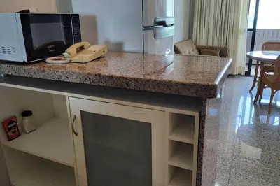 A cozinha ou kitchenette de Belíssima vista mar apto 503 e suíte 513