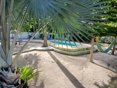 Um jardim no exterior de Pousada Unidos