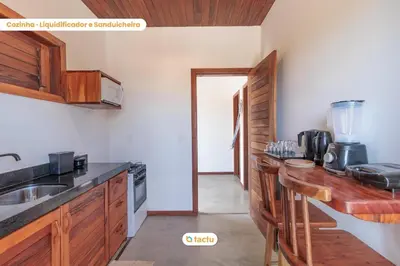 A cozinha ou kitchenette de Apto c/ churrasqueira no Pontal do Maceió Tactu