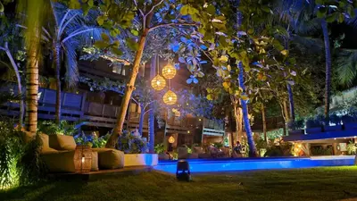 Um jardim no exterior de Vila Torém