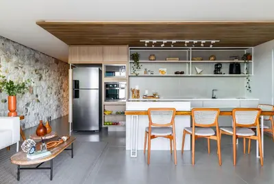 A cozinha ou kitchenette de Apartamento de Luxo Beira Mar - Praia do Cumbuco