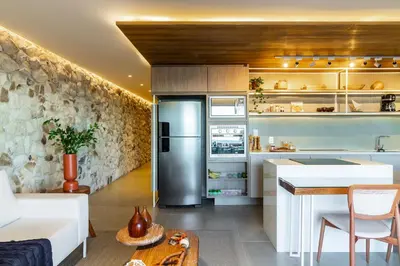 A cozinha ou kitchenette de Apartamento de Luxo Beira Mar - Praia do Cumbuco