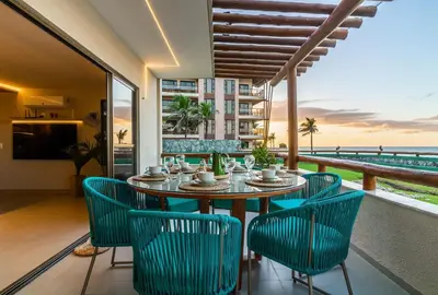 Uma varanda ou terraço em Apartamento de Luxo Beira Mar - Praia do Cumbuco