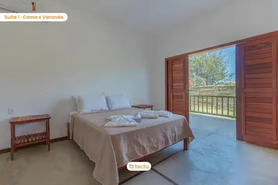 Uma cama ou camas num quarto em Apto térreo no Pontal do Maceió Tactu