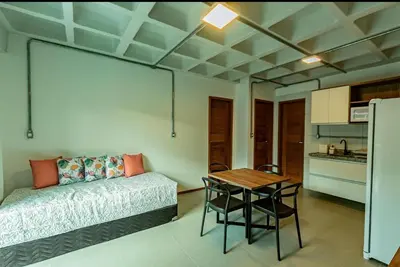 A cozinha ou kitchenette de Apartamento com garagem no Centro de Guaramiranga