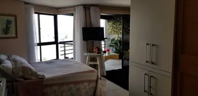 Uma cama ou camas num quarto em Iate Plaza, Flat na areia em Meireles