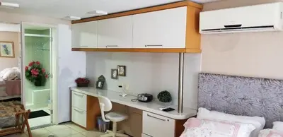 A cozinha ou kitchenette de Iate Plaza, Flat na areia em Meireles