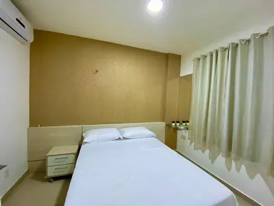 Uma cama ou camas num quarto em VG Fun Fortaleza - Apartamento de Temporada na Praia do Futuro