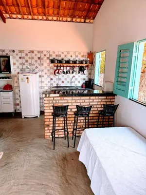 A cozinha ou kitchenette de Chalé brilho do mar