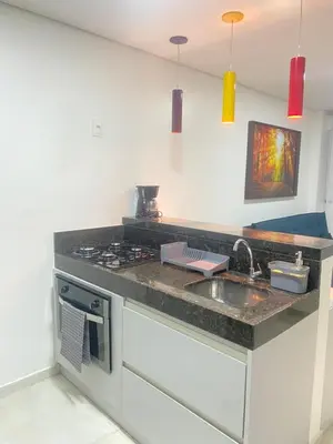 A cozinha ou kitchenette de Meireles Compact Apartamento 500m da praia